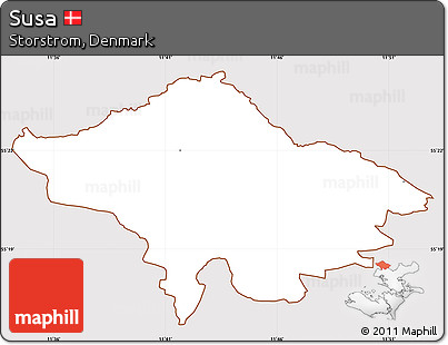 Classic Style Simple Map of Susa, cropped outside