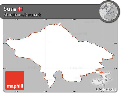 Gray Simple Map of Susa, cropped outside