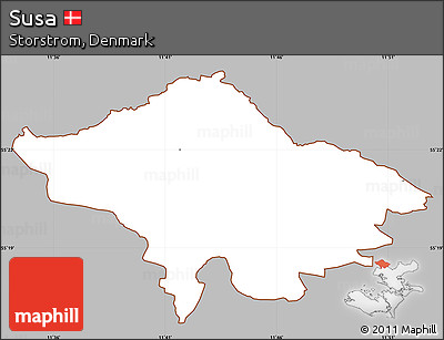 Gray Simple Map of Susa, cropped outside