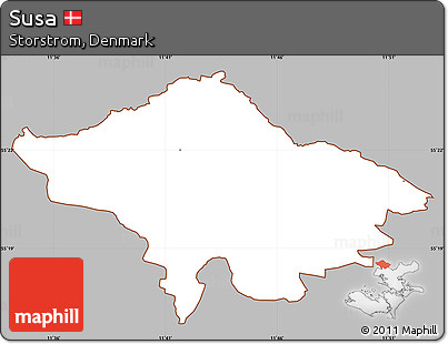 Gray Simple Map of Susa, cropped outside