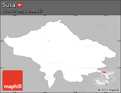 Gray Simple Map of Susa, single color outside