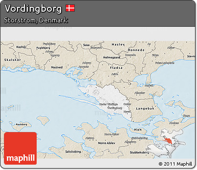 Classic Style 3D Map of Vordingborg