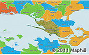 Satellite 3D Map of Vordingborg, political outside