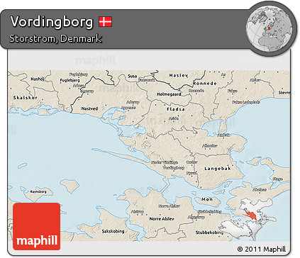 Shaded Relief 3D Map of Vordingborg