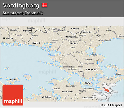 Shaded Relief 3D Map of Vordingborg