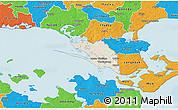 Shaded Relief 3D Map of Vordingborg, political outside