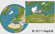Satellite Location Map of Vordingborg, highlighted country