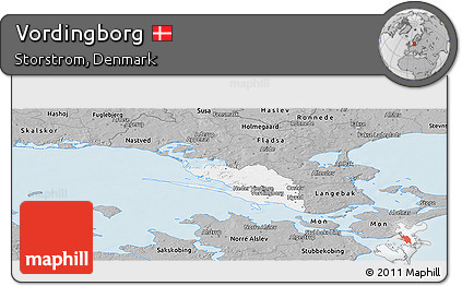 Gray Panoramic Map of Vordingborg