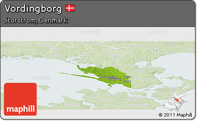 Physical Panoramic Map of Vordingborg, lighten