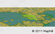 Physical Panoramic Map of Vordingborg, satellite outside