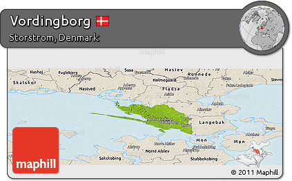 Physical Panoramic Map of Vordingborg, shaded relief outside