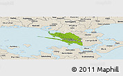 Physical Panoramic Map of Vordingborg, shaded relief outside