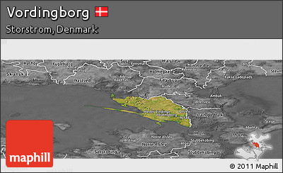 Satellite Panoramic Map of Vordingborg, desaturated
