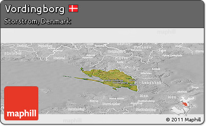 Satellite Panoramic Map of Vordingborg, lighten, desaturated