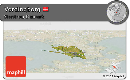 Satellite Panoramic Map of Vordingborg, lighten