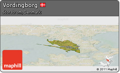 Satellite Panoramic Map of Vordingborg, lighten