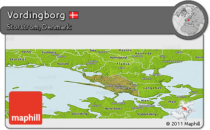 Satellite Panoramic Map of Vordingborg, physical outside