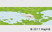 Shaded Relief Panoramic Map of Vordingborg, physical outside