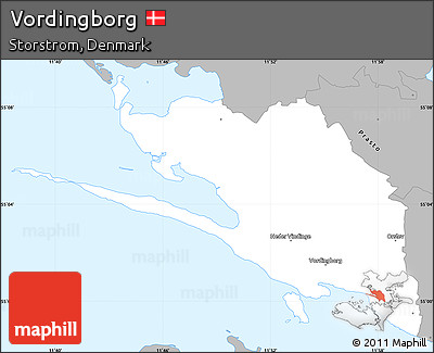 Gray Simple Map of Vordingborg