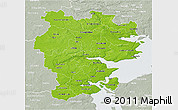 Physical 3D Map of Vejle, lighten, semi-desaturated