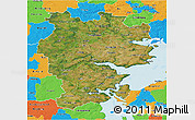 Satellite 3D Map of Vejle, political outside