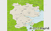 Shaded Relief 3D Map of Vejle, physical outside
