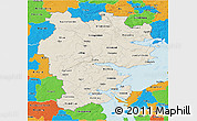 Shaded Relief 3D Map of Vejle, political outside