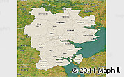 Shaded Relief 3D Map of Vejle, satellite outside