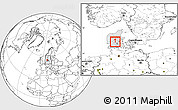 Blank Location Map of Jelling, highlighted country, within the entire country