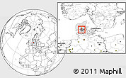 Blank Location Map of Jelling, highlighted country, highlighted parent region, within the entire country