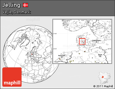 Blank Location Map of Jelling, highlighted parent region
