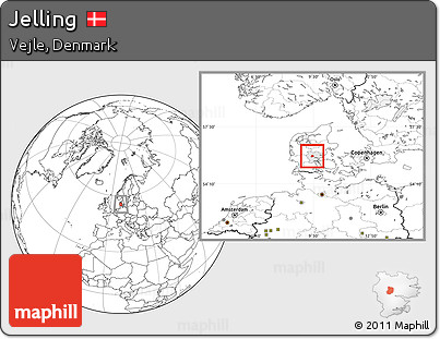 Blank Location Map of Jelling, highlighted parent region
