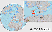Gray Location Map of Jelling, within the entire country