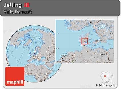 Gray Location Map of Jelling