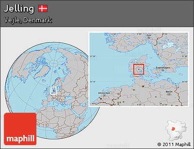 Gray Location Map of Jelling