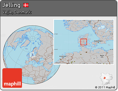 Gray Location Map of Jelling
