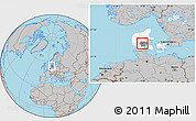 Gray Location Map of Jelling, highlighted country, highlighted parent region