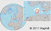 Gray Location Map of Jelling, highlighted country