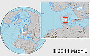 Gray Location Map of Jelling, highlighted parent region