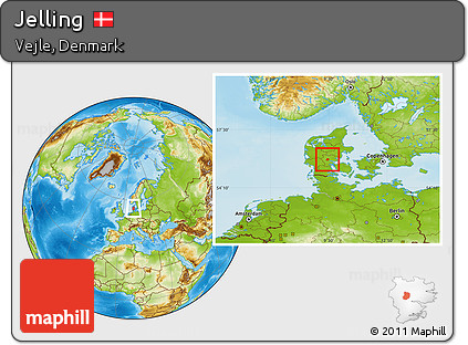 Physical Location Map of Jelling