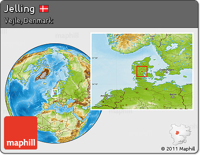 Physical Location Map of Jelling