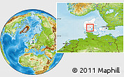 Physical Location Map of Jelling, highlighted country
