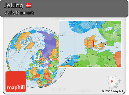 Political Location Map of Jelling