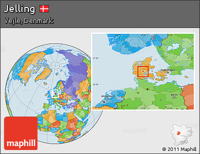 Political Location Map of Jelling