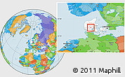 Political Location Map of Jelling, highlighted country