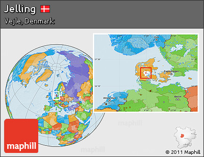 Political Location Map of Jelling, highlighted parent region