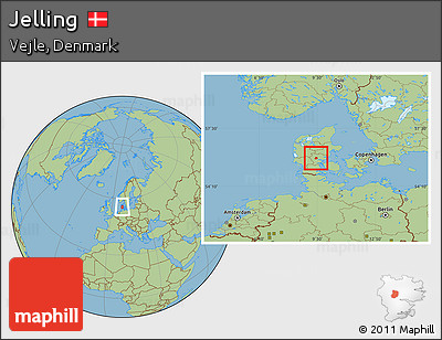 Savanna Style Location Map of Jelling
