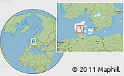 Savanna Style Location Map of Jelling, highlighted country, within the entire country