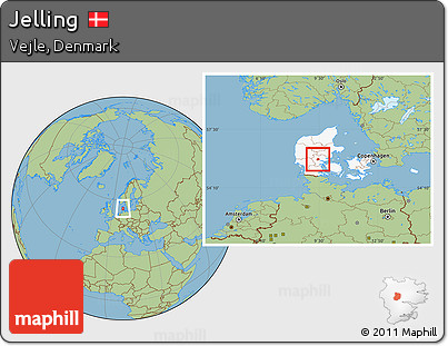 Savanna Style Location Map of Jelling, highlighted country