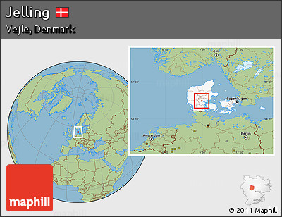 Savanna Style Location Map of Jelling, highlighted country